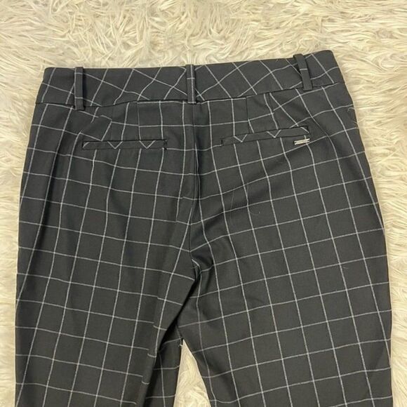 Calvin Klein Black Plaid Check Women’s Trouser Straight Leg Work Pants 10 Crop - Picture 11 of 11